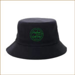 黑色.綠標刺綉|漁夫帽防曬 ｜遮陽｜防菌｜黑綠色