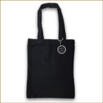 竖款中號有底-肩带-純黑色帆布袋 ( 尺寸:M 31*36*10cm)