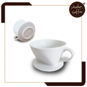 陶瓷手沖滴漏咖啡過濾器白色_2-4cup Ceramics Dripper (White)