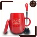 紅色_創意手工陶瓷咖啡杯_帶蓋和勺_400ML Creative Ceramic Coffee Cup (Red)