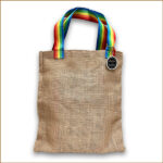 豎版-麻布袋- 彩色肩带 ( 尺寸: 32*38cm)