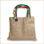 横版-麻布袋-彩色肩带 ( 尺寸: 38*32cm)